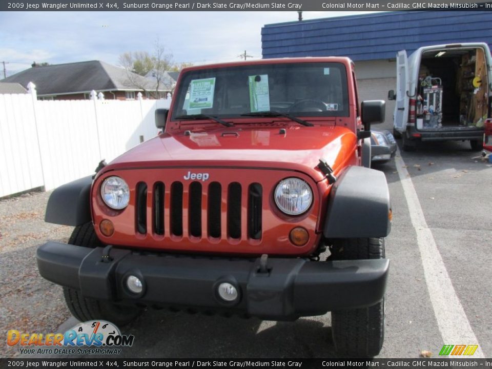 2009 Jeep Wrangler Unlimited X 4x4 Sunburst Orange Pearl / Dark Slate Gray/Medium Slate Gray Photo #9