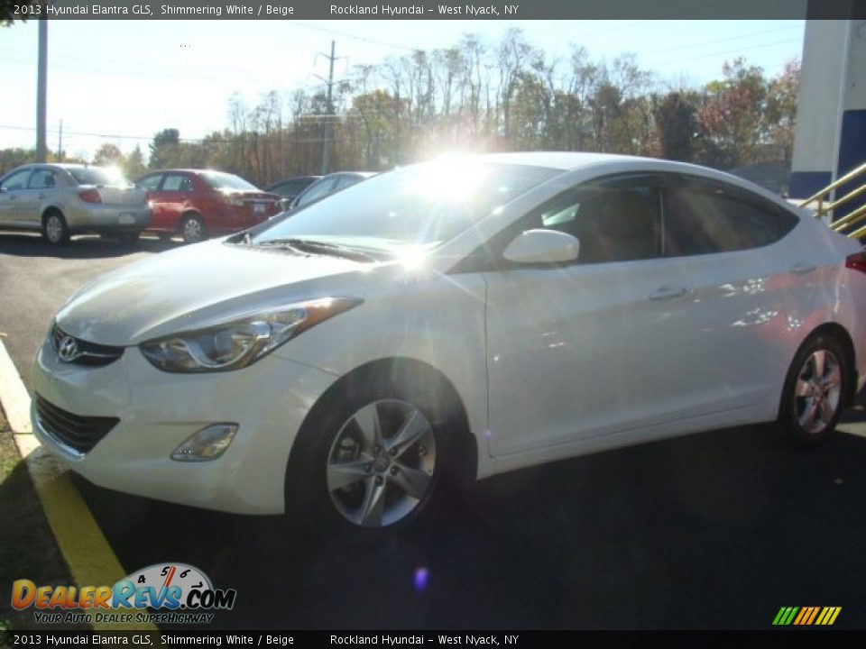 2013 Hyundai Elantra GLS Shimmering White / Beige Photo #1
