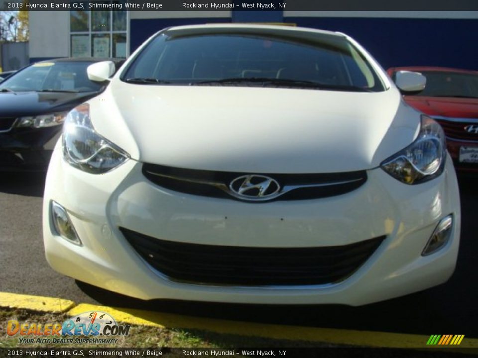 2013 Hyundai Elantra GLS Shimmering White / Beige Photo #2
