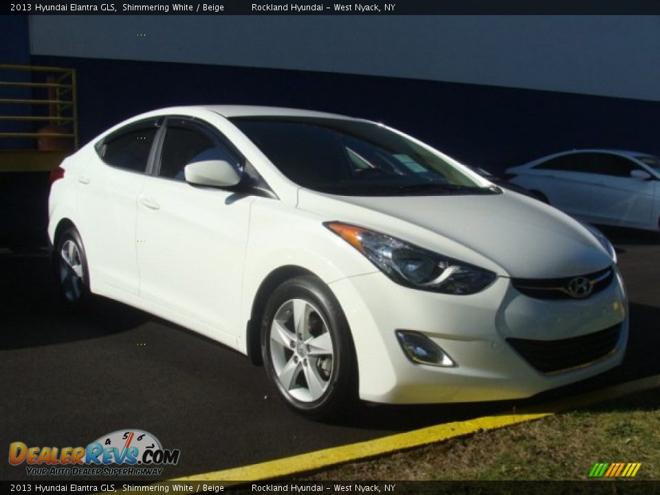 2013 Hyundai Elantra GLS Shimmering White / Beige Photo #3