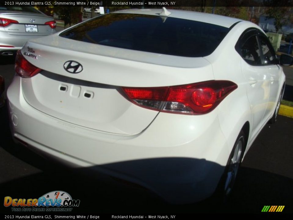 2013 Hyundai Elantra GLS Shimmering White / Beige Photo #4