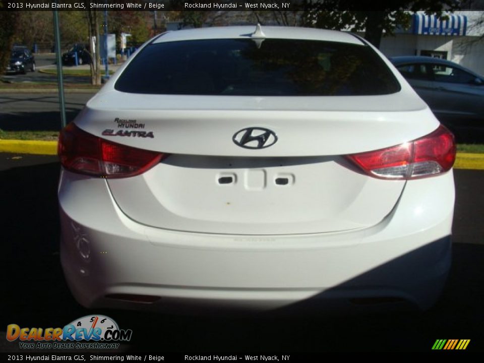 2013 Hyundai Elantra GLS Shimmering White / Beige Photo #5