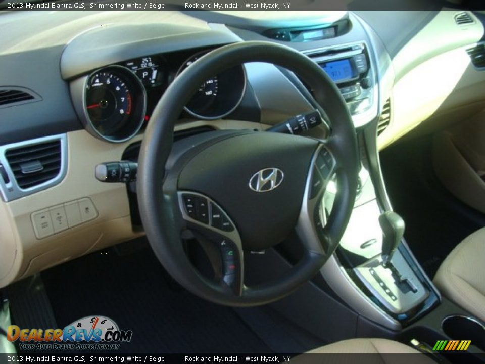 2013 Hyundai Elantra GLS Shimmering White / Beige Photo #9