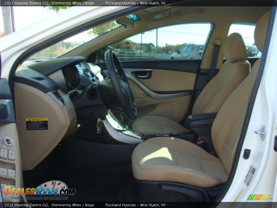 2013 Hyundai Elantra GLS Shimmering White / Beige Photo #10