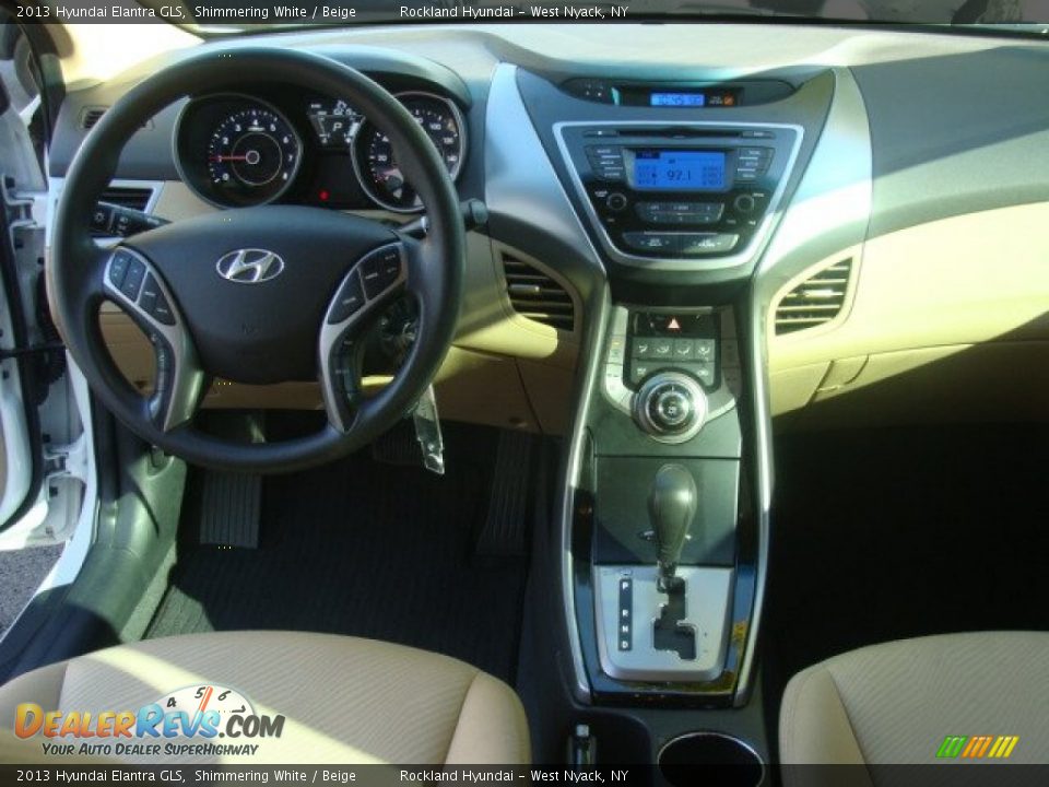 2013 Hyundai Elantra GLS Shimmering White / Beige Photo #11