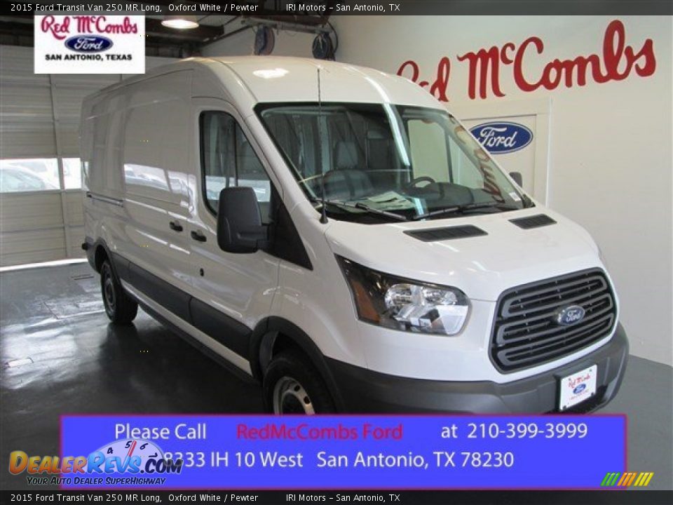 2015 Ford Transit Van 250 MR Long Oxford White / Pewter Photo #1