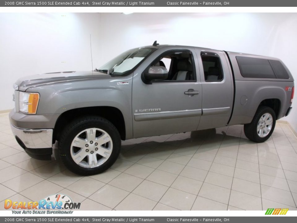 Front 3/4 View of 2008 GMC Sierra 1500 SLE Extended Cab 4x4 Photo #3