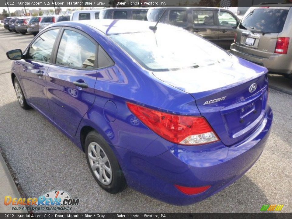 2012 Hyundai Accent GLS 4 Door Marathon Blue / Gray Photo #5