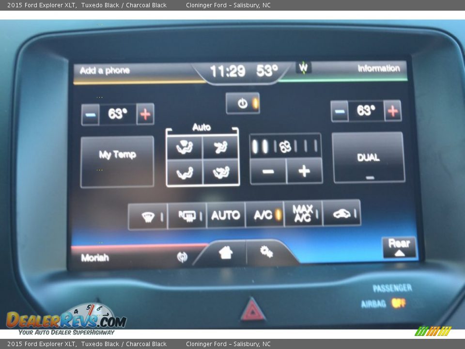 2015 Ford Explorer XLT Tuxedo Black / Charcoal Black Photo #14