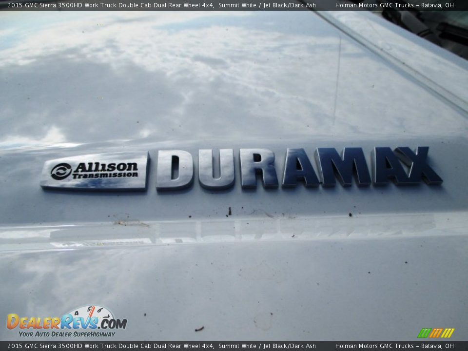 2015 GMC Sierra 3500HD Work Truck Double Cab Dual Rear Wheel 4x4 Summit White / Jet Black/Dark Ash Photo #4