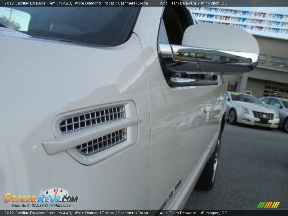 2012 Cadillac Escalade Premium AWD White Diamond Tricoat / Cashmere/Cocoa Photo #34