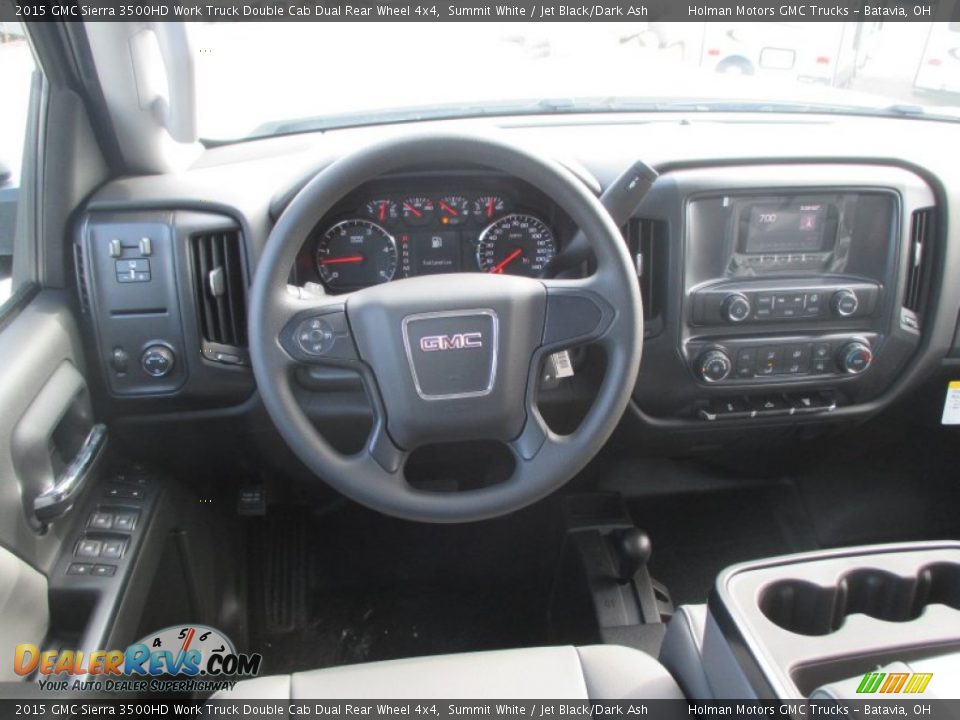 2015 GMC Sierra 3500HD Work Truck Double Cab Dual Rear Wheel 4x4 Summit White / Jet Black/Dark Ash Photo #19