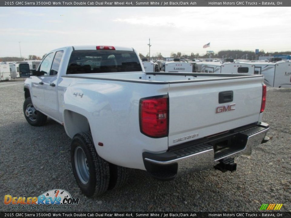 2015 GMC Sierra 3500HD Work Truck Double Cab Dual Rear Wheel 4x4 Summit White / Jet Black/Dark Ash Photo #22