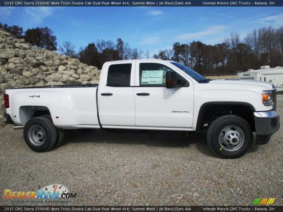 2015 GMC Sierra 3500HD Work Truck Double Cab Dual Rear Wheel 4x4 Summit White / Jet Black/Dark Ash Photo #30