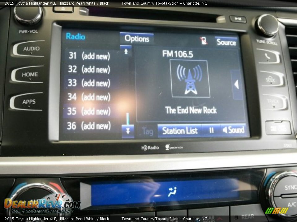 2015 Toyota Highlander XLE Blizzard Pearl White / Black Photo #21