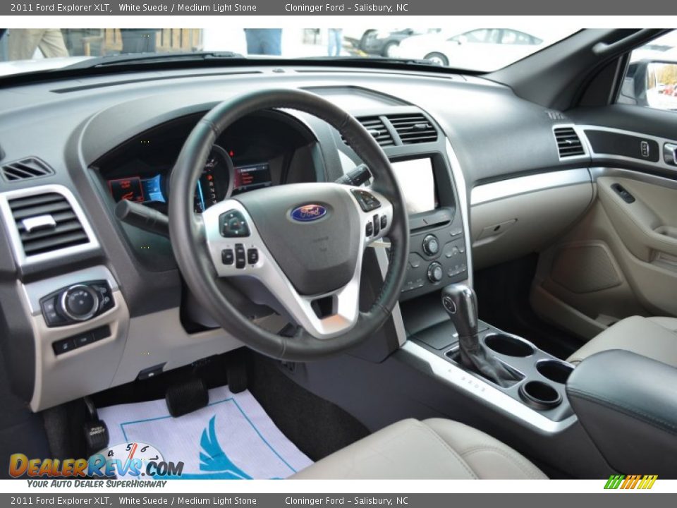2011 Ford Explorer XLT White Suede / Medium Light Stone Photo #10