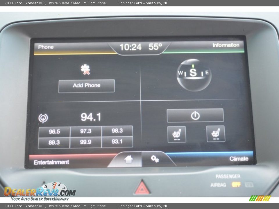 2011 Ford Explorer XLT White Suede / Medium Light Stone Photo #19