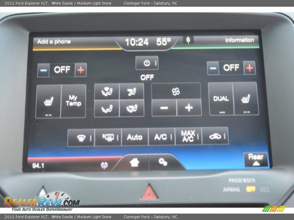 2011 Ford Explorer XLT White Suede / Medium Light Stone Photo #21