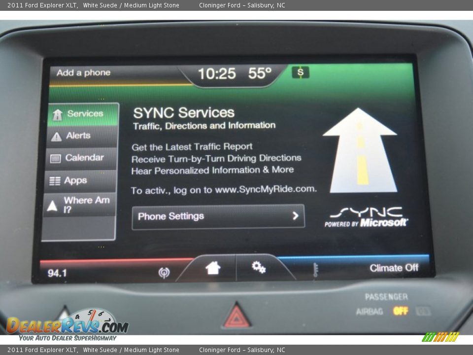 2011 Ford Explorer XLT White Suede / Medium Light Stone Photo #22