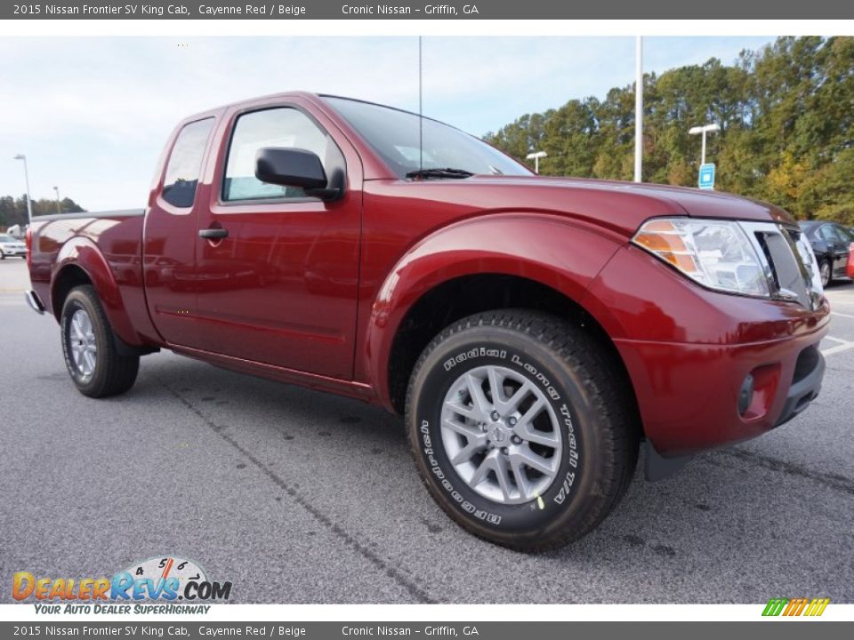 2015 Nissan Frontier SV King Cab Cayenne Red / Beige Photo #7