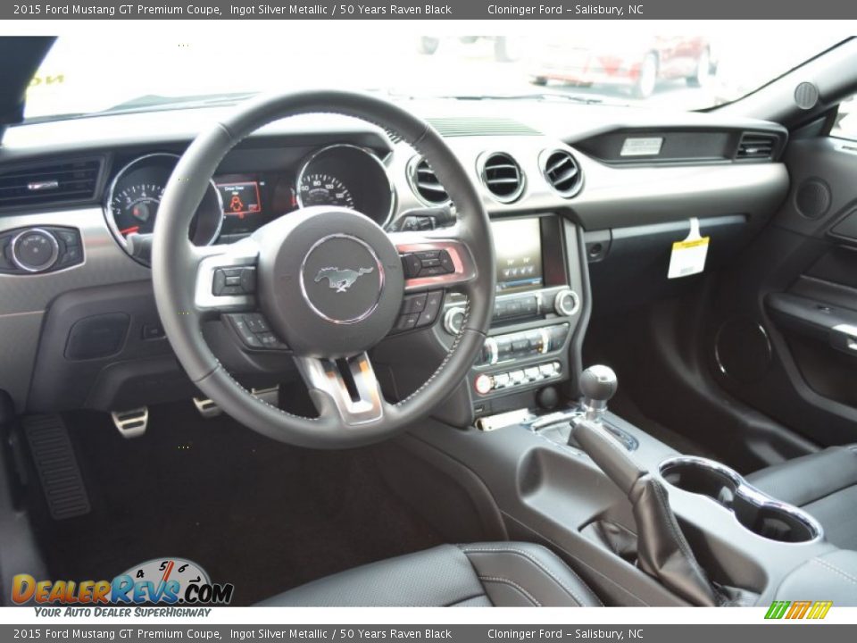50 Years Raven Black Interior - 2015 Ford Mustang GT Premium Coupe Photo #7