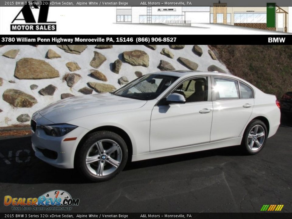2015 BMW 3 Series 320i xDrive Sedan Alpine White / Venetian Beige Photo #1