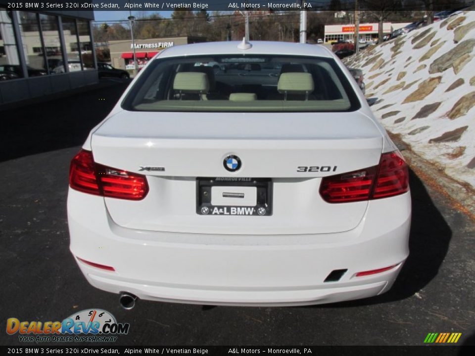 2015 BMW 3 Series 320i xDrive Sedan Alpine White / Venetian Beige Photo #6