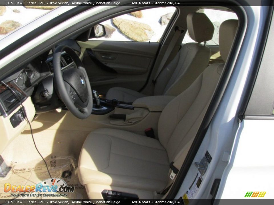 2015 BMW 3 Series 320i xDrive Sedan Alpine White / Venetian Beige Photo #13