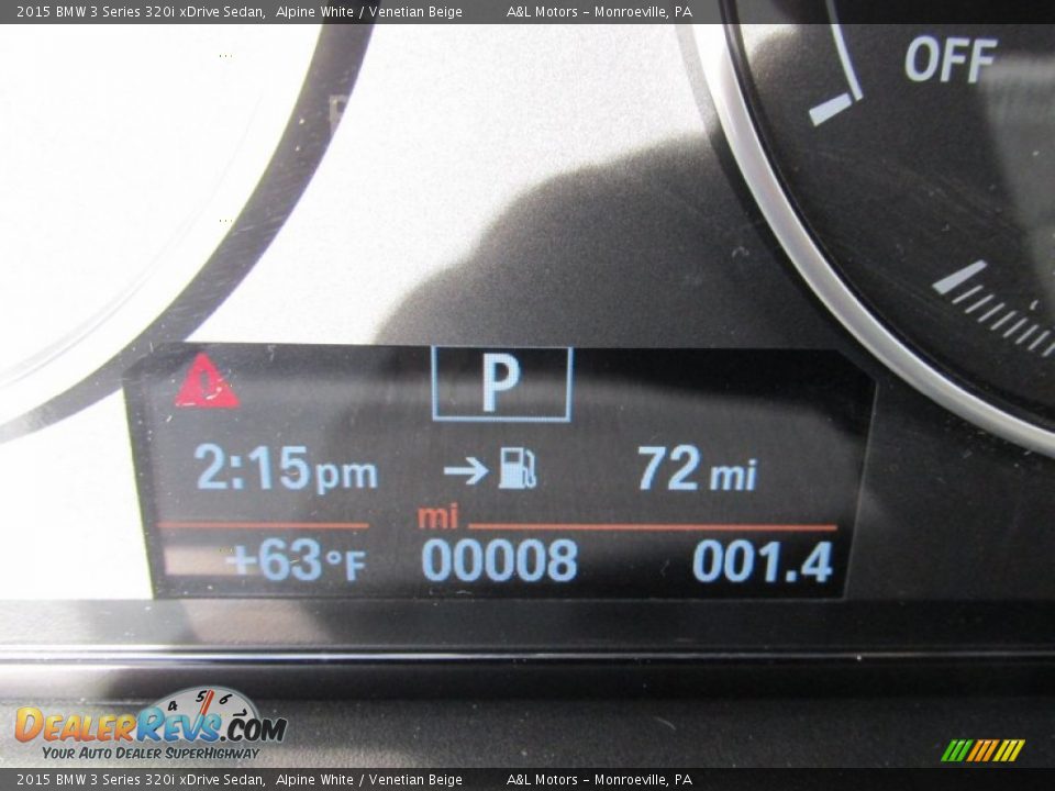 2015 BMW 3 Series 320i xDrive Sedan Alpine White / Venetian Beige Photo #20