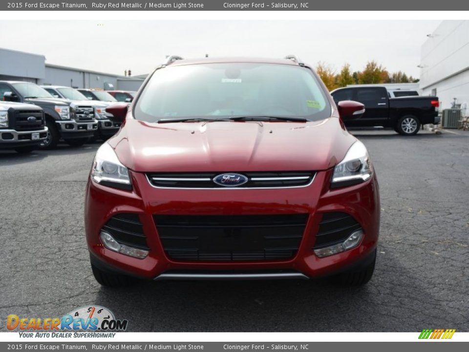 2015 Ford Escape Titanium Ruby Red Metallic / Medium Light Stone Photo #4