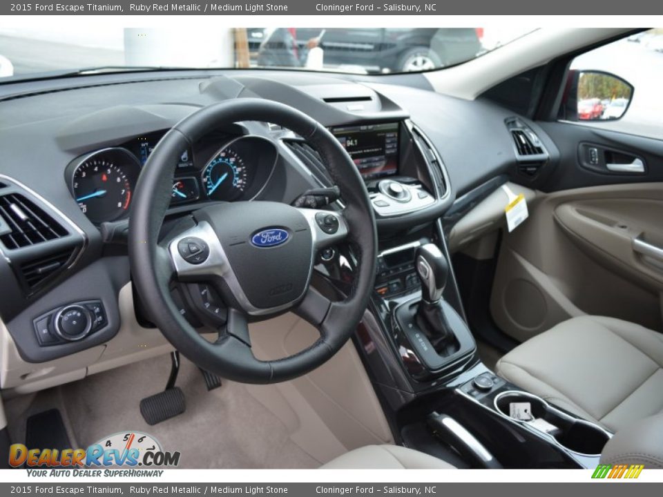 Medium Light Stone Interior - 2015 Ford Escape Titanium Photo #7