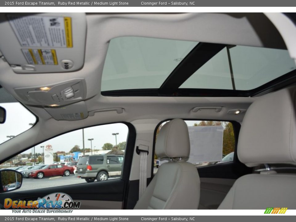 2015 Ford Escape Titanium Ruby Red Metallic / Medium Light Stone Photo #13