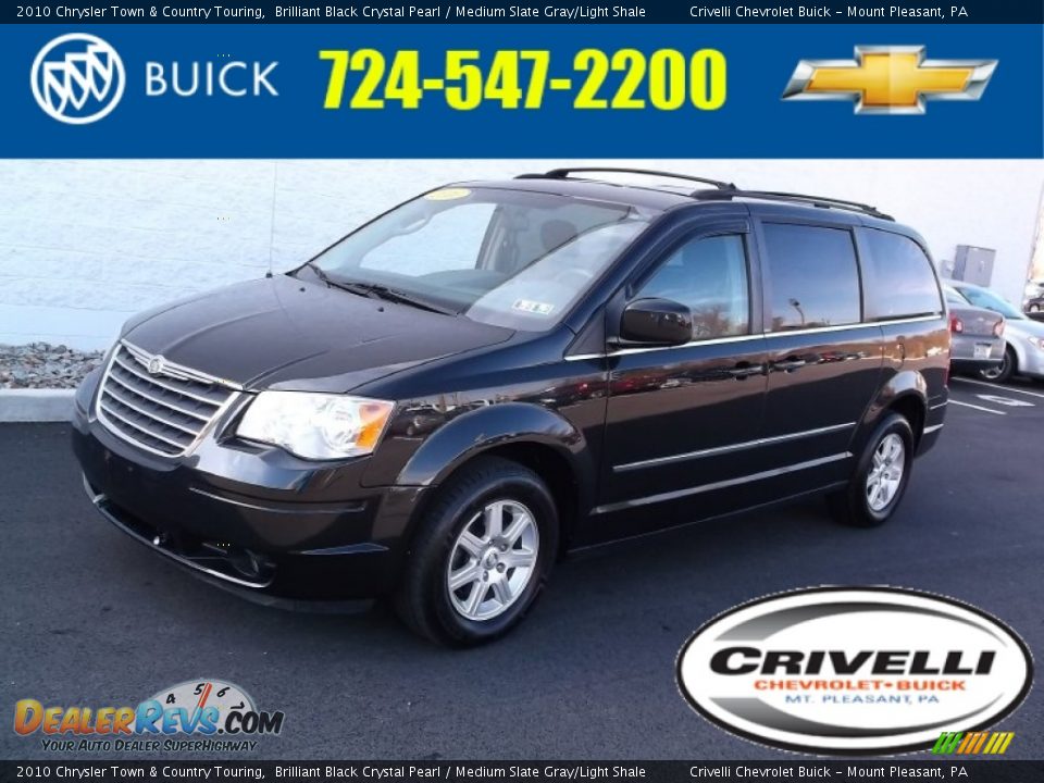 2010 Chrysler Town & Country Touring Brilliant Black Crystal Pearl / Medium Slate Gray/Light Shale Photo #1