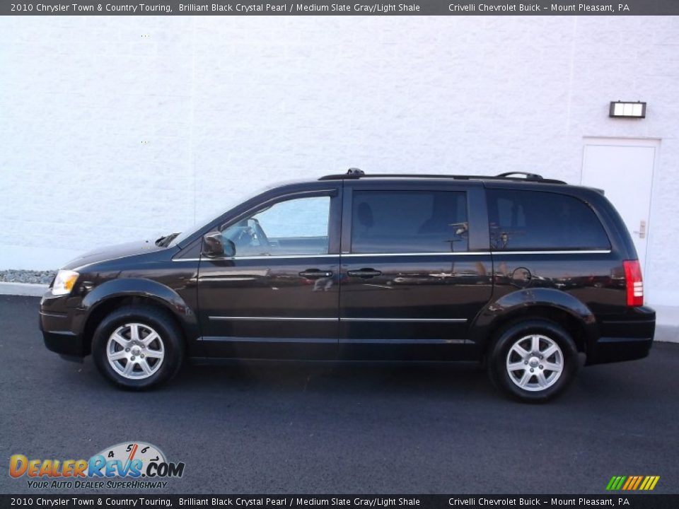 2010 Chrysler Town & Country Touring Brilliant Black Crystal Pearl / Medium Slate Gray/Light Shale Photo #2
