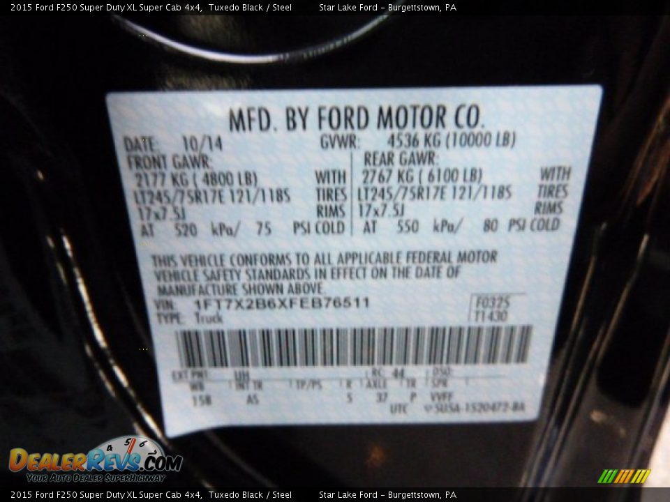 2015 Ford F250 Super Duty XL Super Cab 4x4 Tuxedo Black / Steel Photo #20