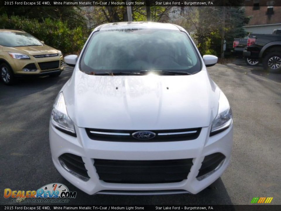2015 Ford Escape SE 4WD White Platinum Metallic Tri-Coat / Medium Light Stone Photo #2