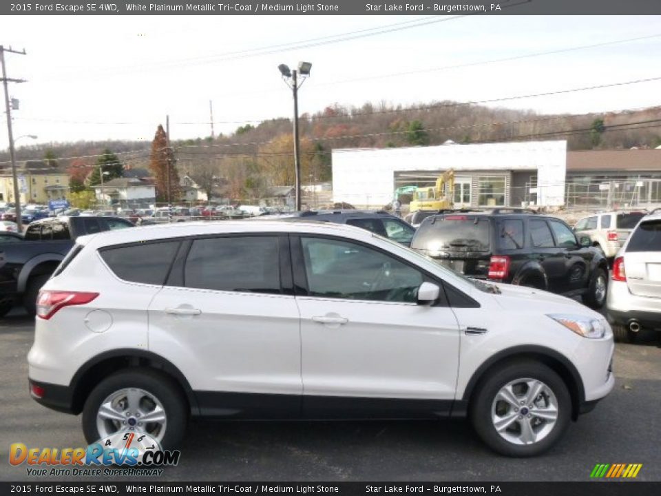 2015 Ford Escape SE 4WD White Platinum Metallic Tri-Coat / Medium Light Stone Photo #4