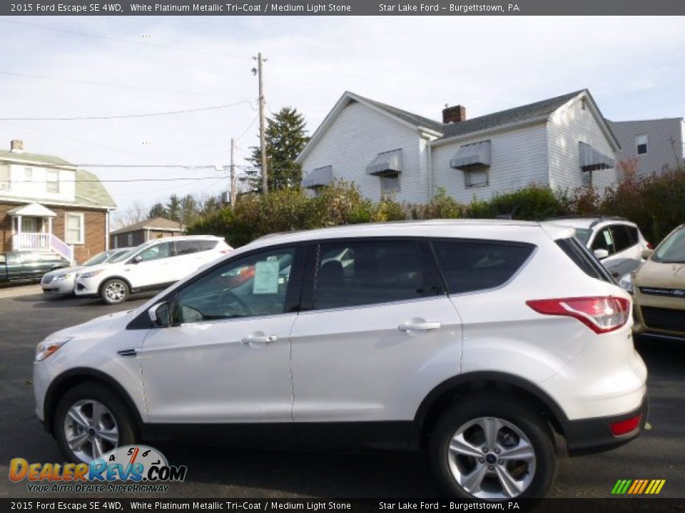2015 Ford Escape SE 4WD White Platinum Metallic Tri-Coat / Medium Light Stone Photo #8