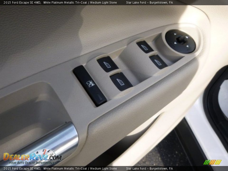 2015 Ford Escape SE 4WD White Platinum Metallic Tri-Coat / Medium Light Stone Photo #13