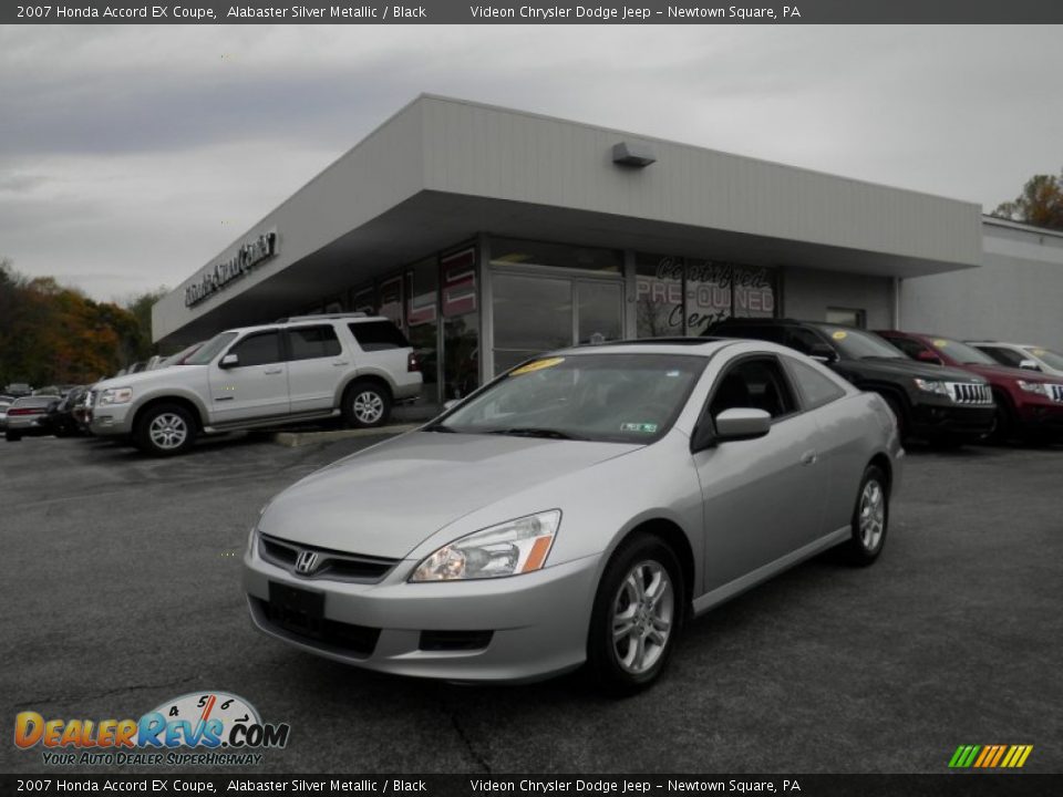 2007 Honda Accord EX Coupe Alabaster Silver Metallic / Black Photo #2