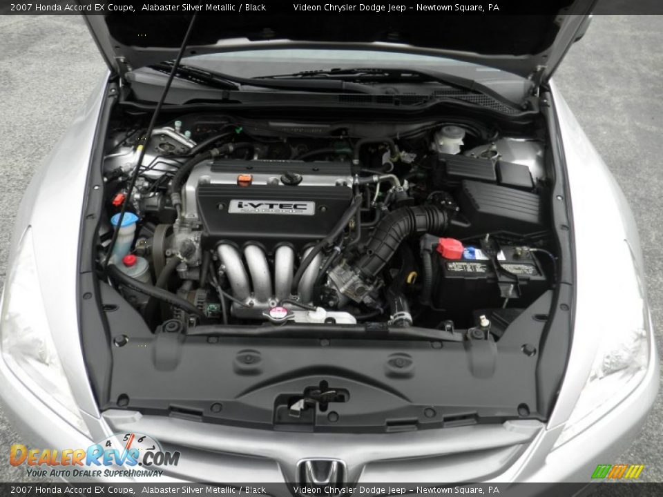 2007 Honda Accord EX Coupe Alabaster Silver Metallic / Black Photo #13