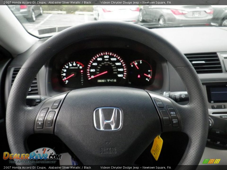 2007 Honda Accord EX Coupe Alabaster Silver Metallic / Black Photo #25