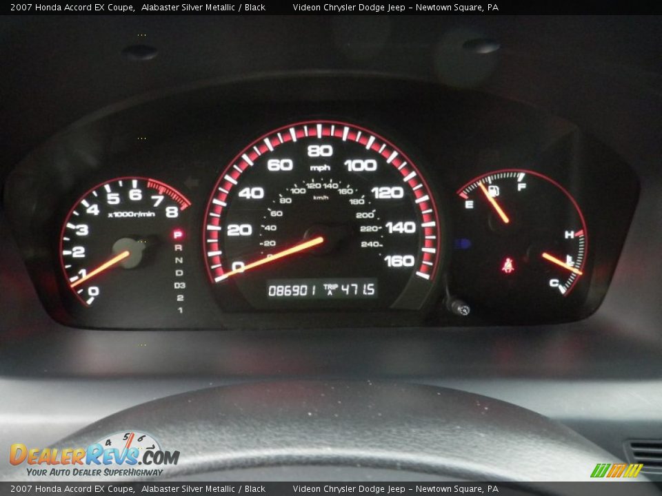 2007 Honda Accord EX Coupe Alabaster Silver Metallic / Black Photo #26