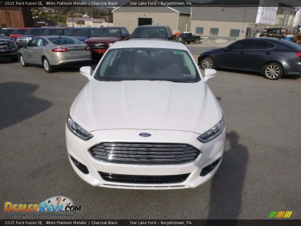 2015 Ford Fusion SE White Platinum Metallic / Charcoal Black Photo #2