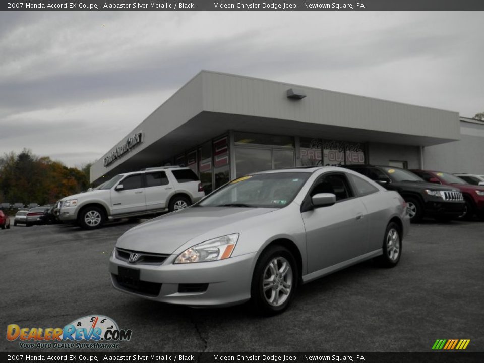 2007 Honda Accord EX Coupe Alabaster Silver Metallic / Black Photo #27