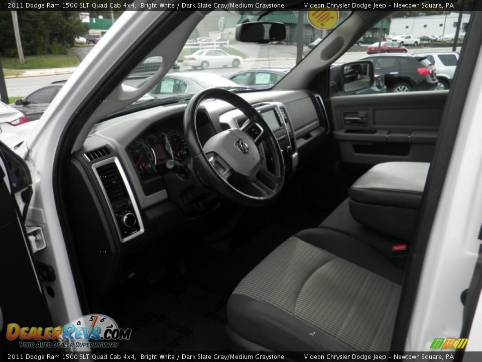 2011 Dodge Ram 1500 SLT Quad Cab 4x4 Bright White / Dark Slate Gray/Medium Graystone Photo #6