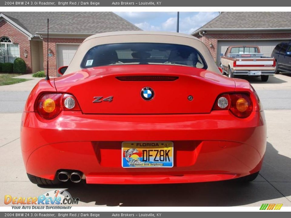 2004 BMW Z4 3.0i Roadster Bright Red / Dark Beige Photo #11
