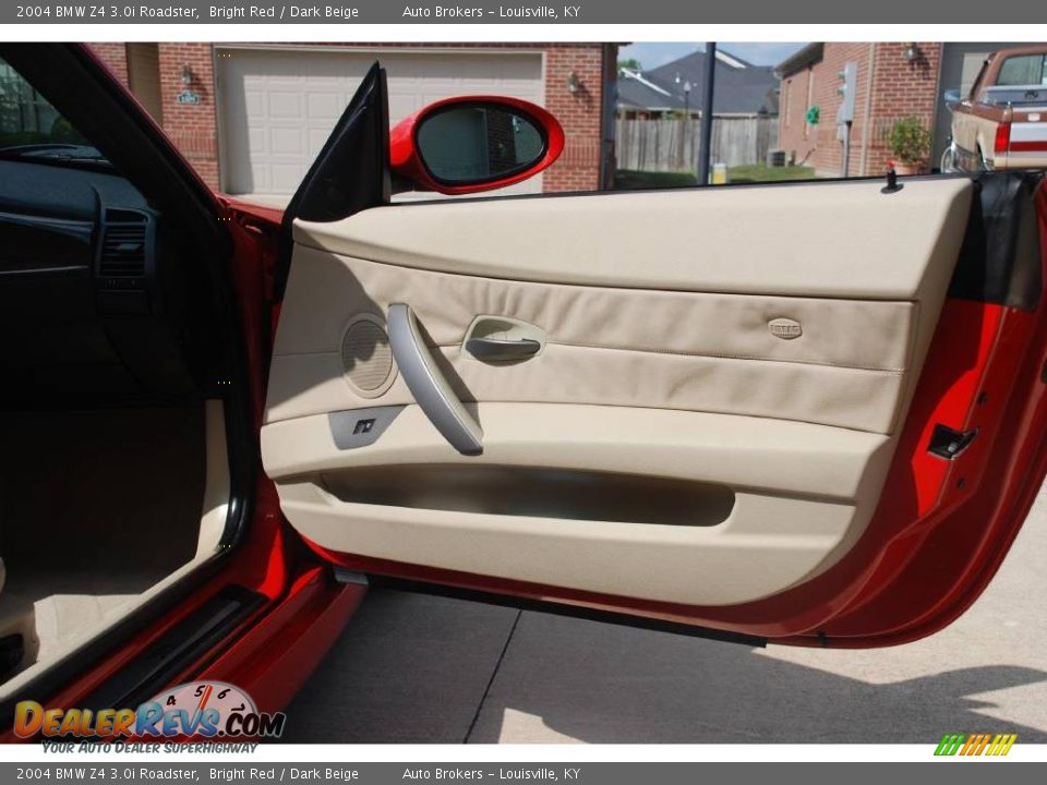 2004 BMW Z4 3.0i Roadster Bright Red / Dark Beige Photo #14