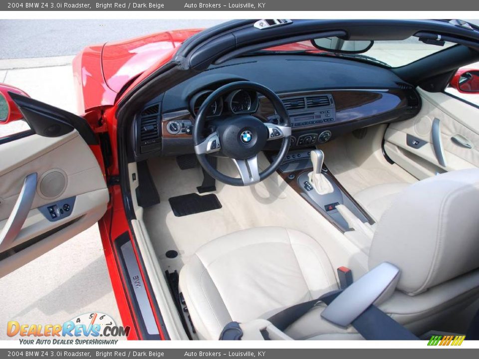 2004 BMW Z4 3.0i Roadster Bright Red / Dark Beige Photo #16