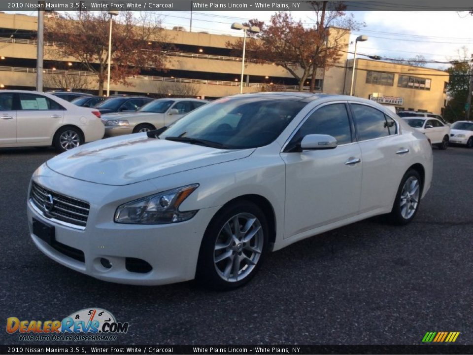 2010 Nissan Maxima 3.5 S Winter Frost White / Charcoal Photo #1